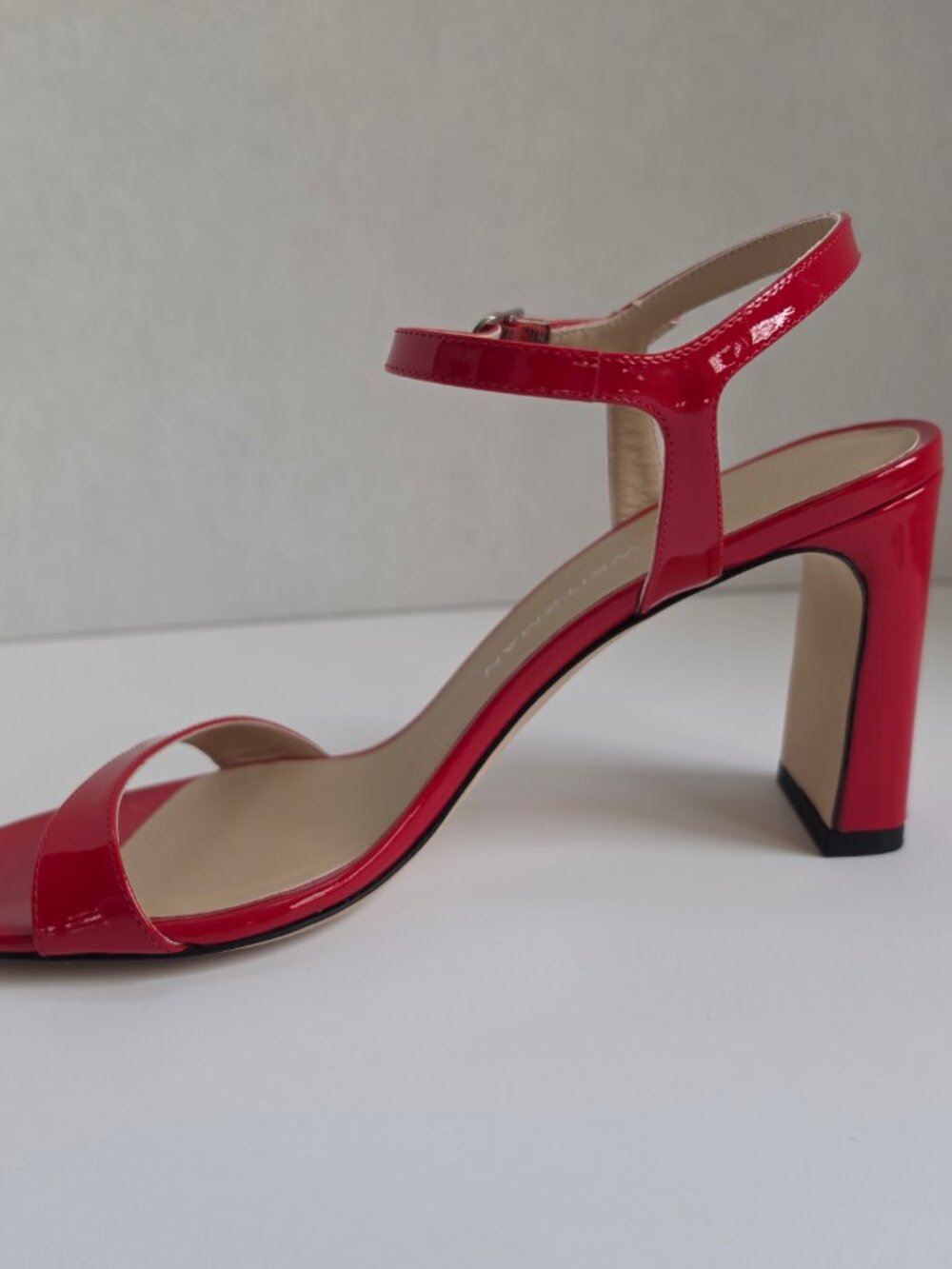 STUART WEITZMAN Babette 85 Block-Heel Sandal Cherry Size 8.5AA NWT and Box - Picture 6 of 8